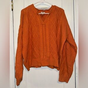 St. John's Bay V-Neck Sweater in Vibrant Orange